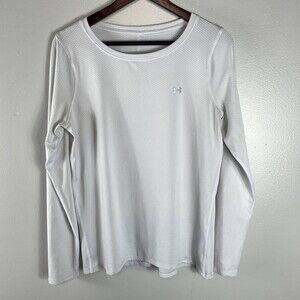 Under Armour White Long Sleeve Under Layering Shirt Thin Thermal Womens Large